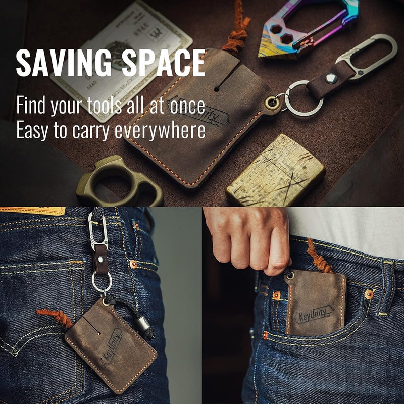 KeyUnity Leather Sheath EDC Pocket Organizer Hand Stitched Slip Pouch - Image 5